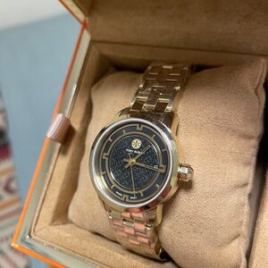 Tory Burch Gold and Navy Blue Women’s Watch